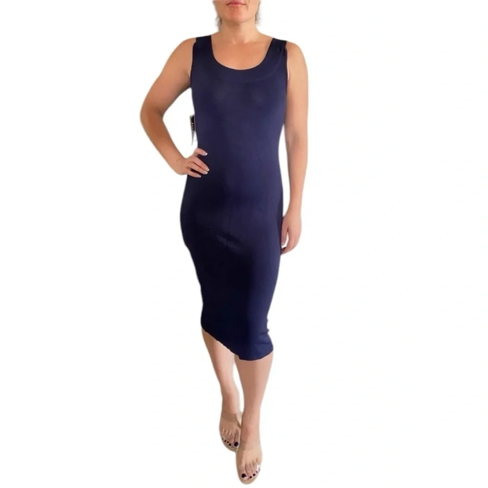 navy bodycon bandage dress Navy Ruffle Trim Midi Bandage Dress by Wolddress Wedding Guest